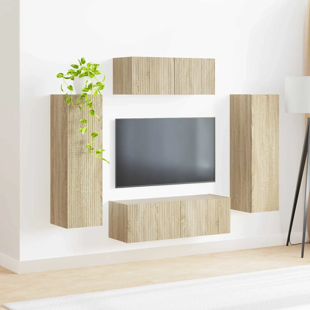 Set mobile TV 3 pcs Rovere Sonoma Legno multistrato