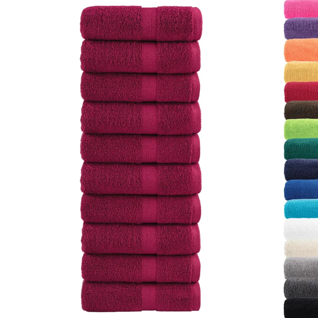 Asciugamani per ospiti Premium SOLUND 10 pz Bordeaux 30x50 cm 600 g/m² 137208