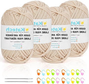 Ghiaccio per principianti - sottopiede per animali - 4 pezzi 50 g filo di cotone spesso - cucire e tessere - beige