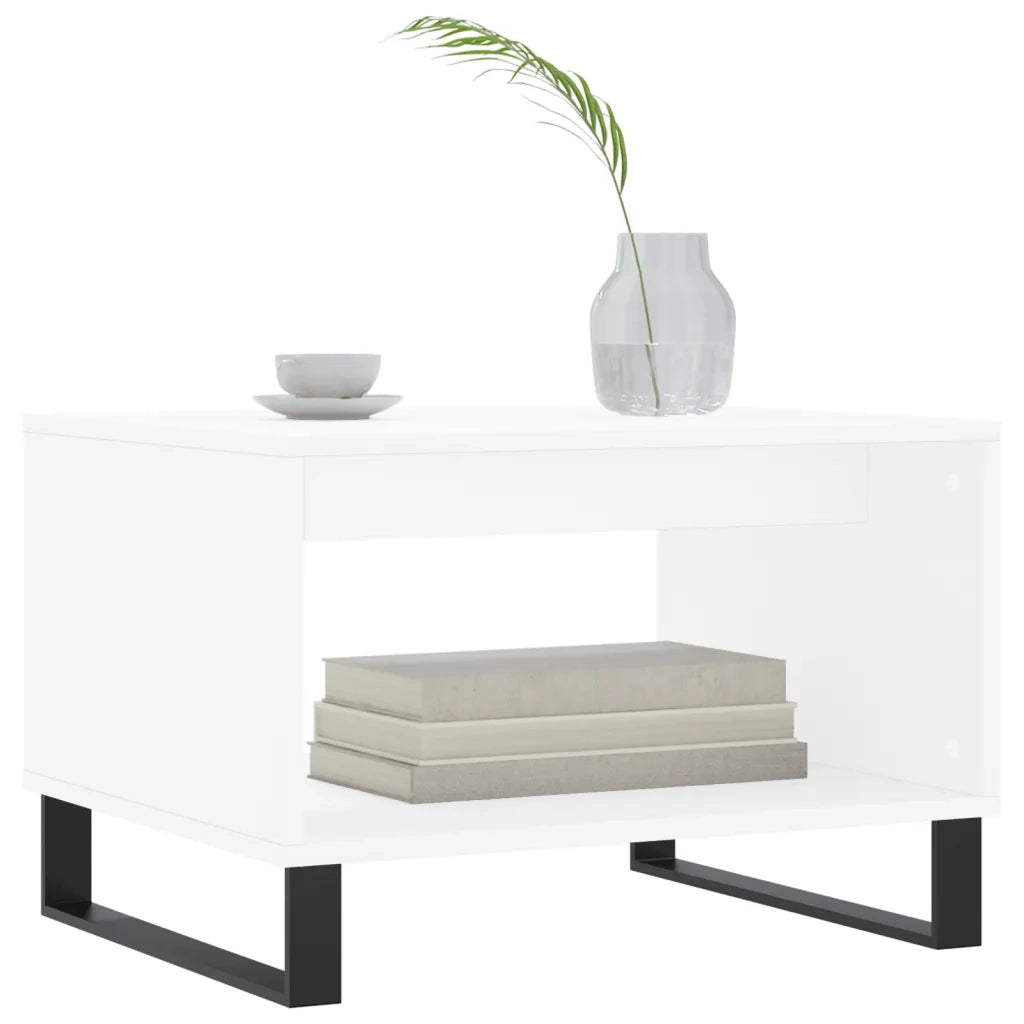Tavolino da Salotto Bianco 60x50x40 cm in Legno Multistrato 829260