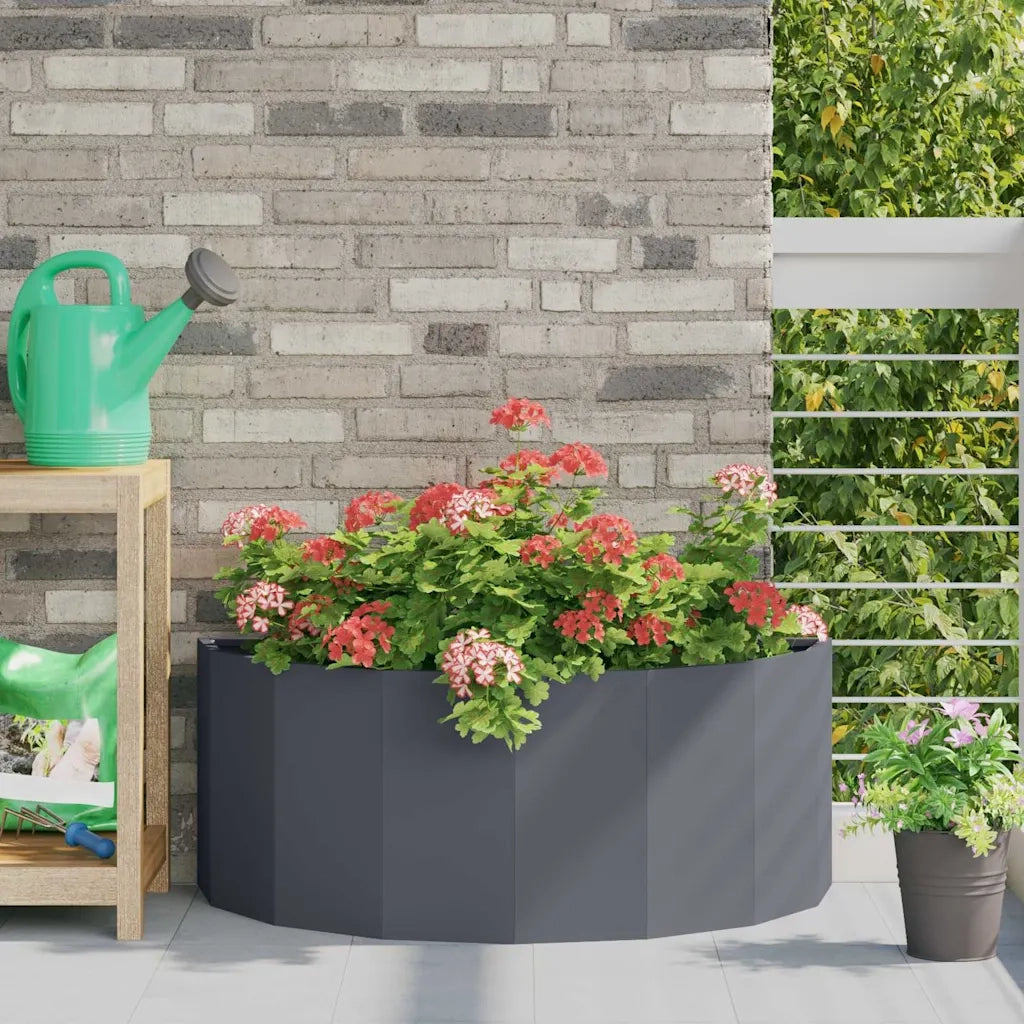 Fioriera-Vaso-Contenitore per Piante Antracite 90 x 45 x 35 cm Acciaio