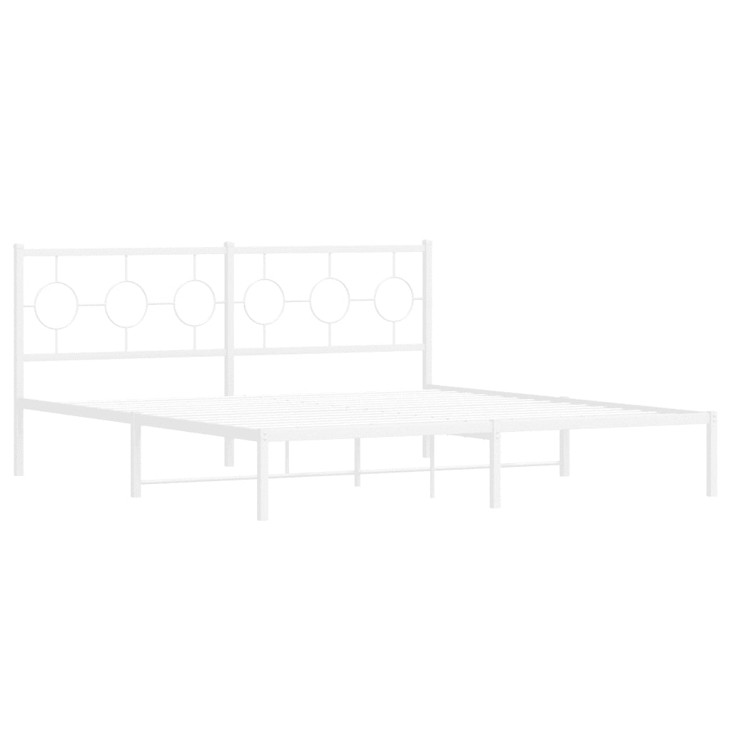 Giroletto con Testiera-Struttura Letto con testiera Metallo Bianco 183x213 cm 921101