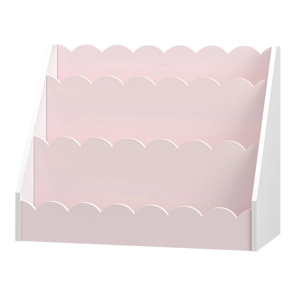 Scaffale Vestnes per Cameretta Libreria a Scaletta per Bambini - Rosa/Bianco [en.casa]