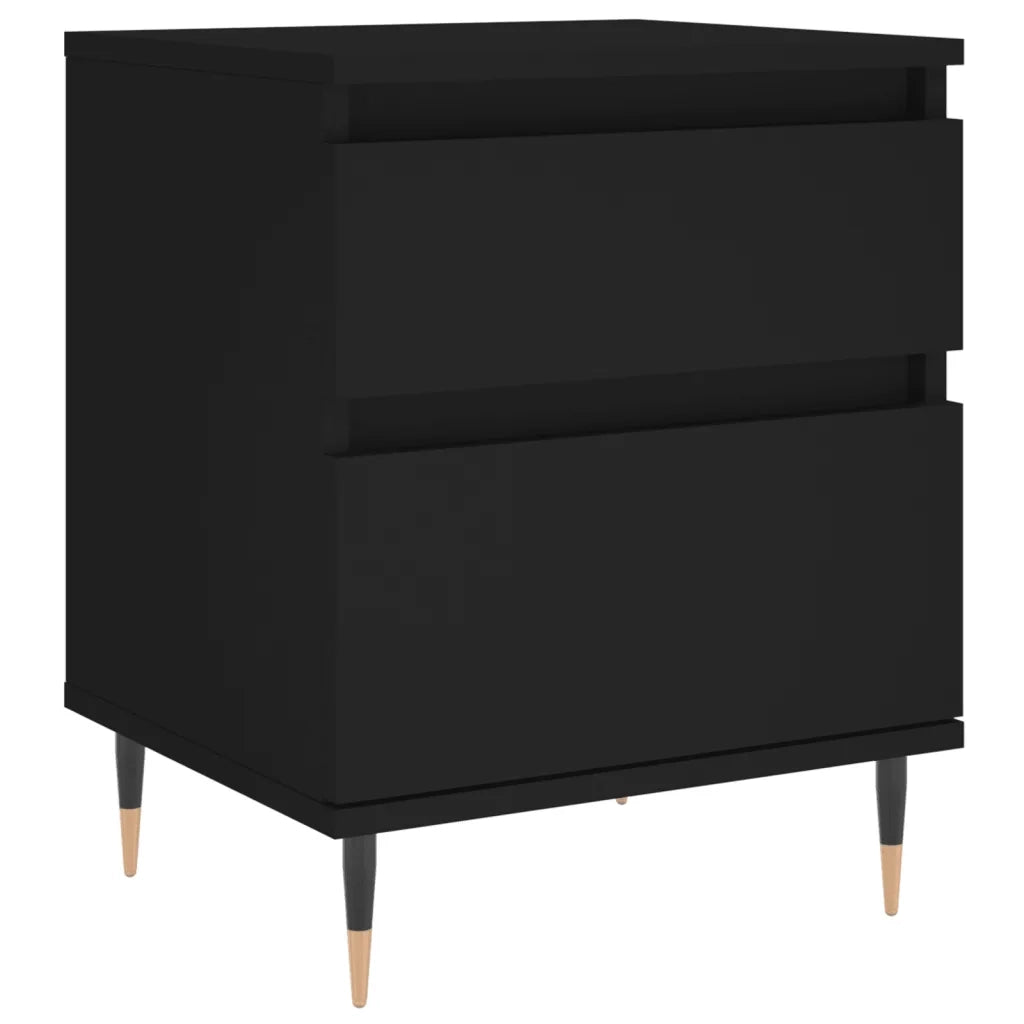 Comodino Nero 40x35x50 cm in Legno Multistrato 830654
