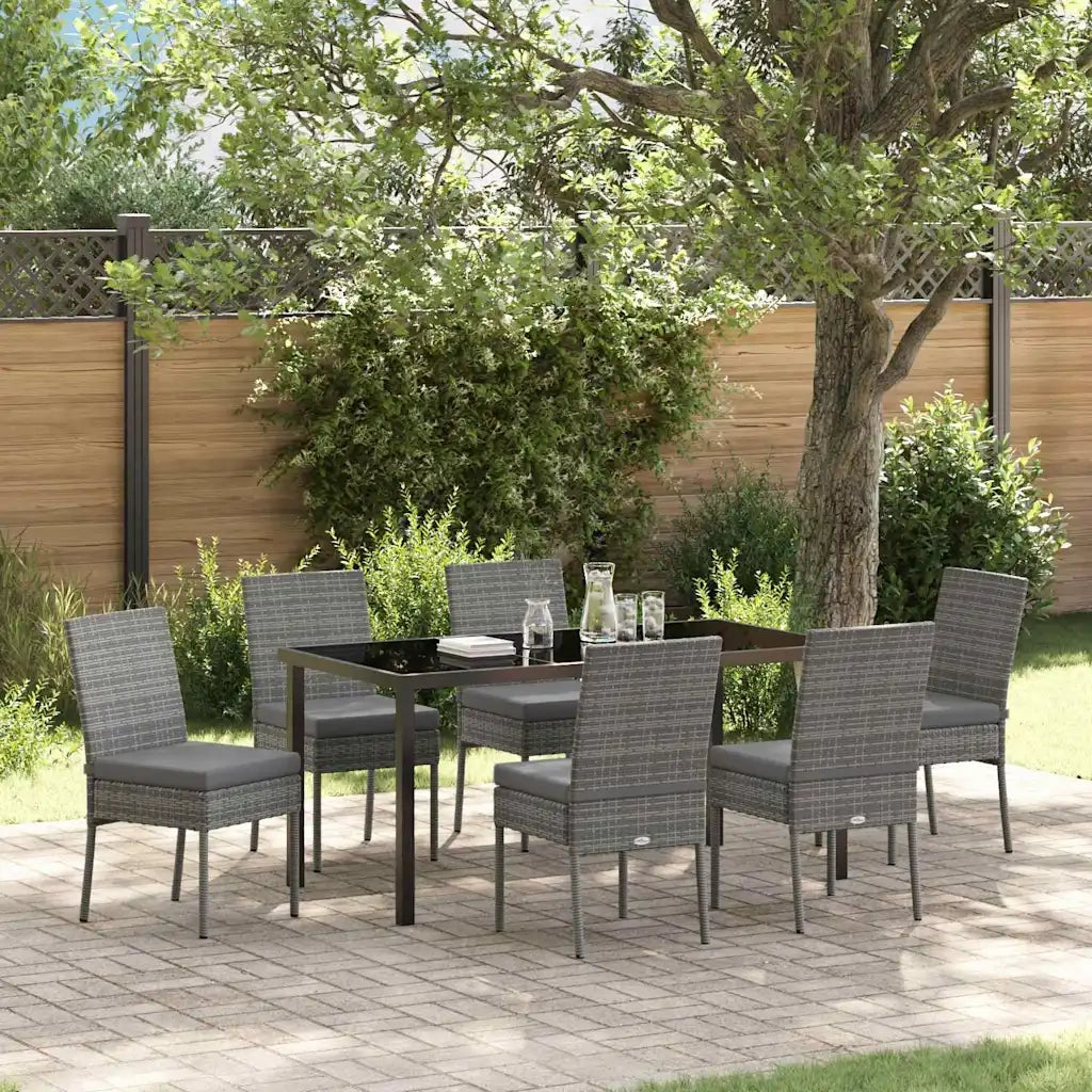 Set da Pranzo per Giardino 7 pcs Grigio 3379216