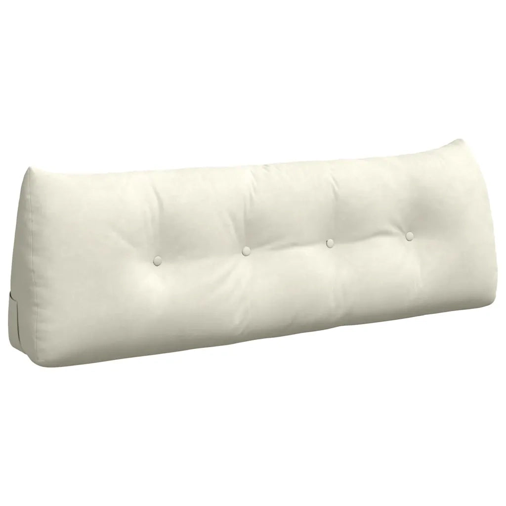 Cuscino per Schiena Crema 140 x 24 x 50 cm Velluto 42014525