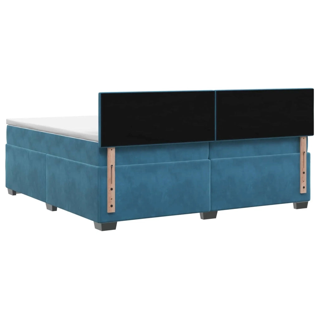 Letto box spring con materasso Blu Scuro 200 x 200 cm Velluto 3450792