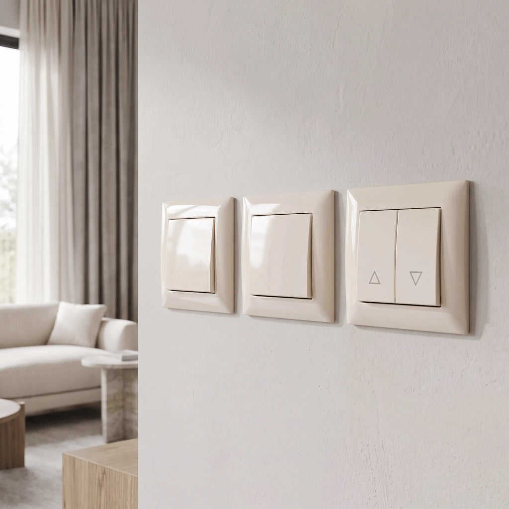 Interruttore Per Veneziane Con Cornice Oste Jnh009-w Beige