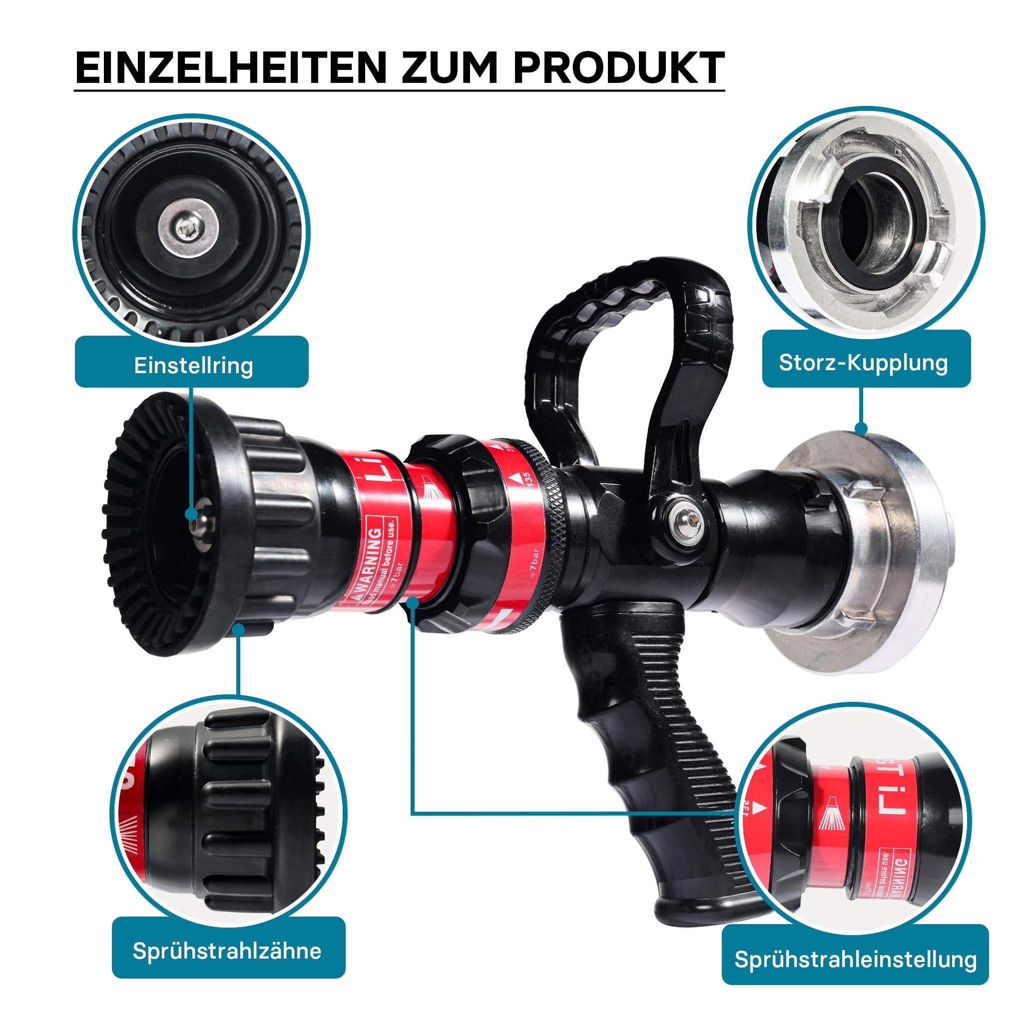 Lancia antincendio per vigili del fuoco tubo di tipo C 150/200/350/450 l/min