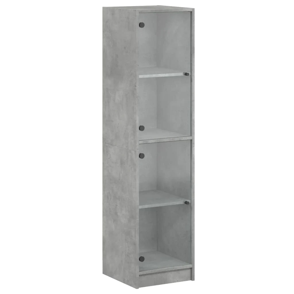 Buffet credenza cassettiera mobiletto mobile contenitore organizer per cucina soggiorno salotto con ante in vetro 35 x 37 x 142 cm grigio 02_0030120