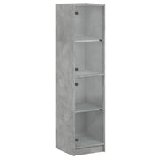 Buffet credenza cassettiera mobiletto mobile contenitore organizer per cucina soggiorno salotto con ante in vetro 35 x 37 x 142 cm grigio 02_0030120