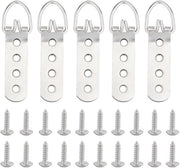 Attaccaprese per foto 5 pezzi - Hanger a D-ring - Robusto - Viti - Adatto per foto pesanti - 79 x 23 mm - Alto carico di sollevamento - Spago in plastica