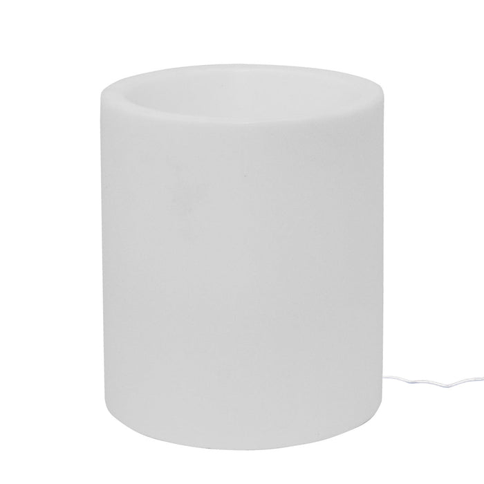 Vaso Luminoso da Esterno 35x42 cm In Polietilene Rose Led Bianco Caldo