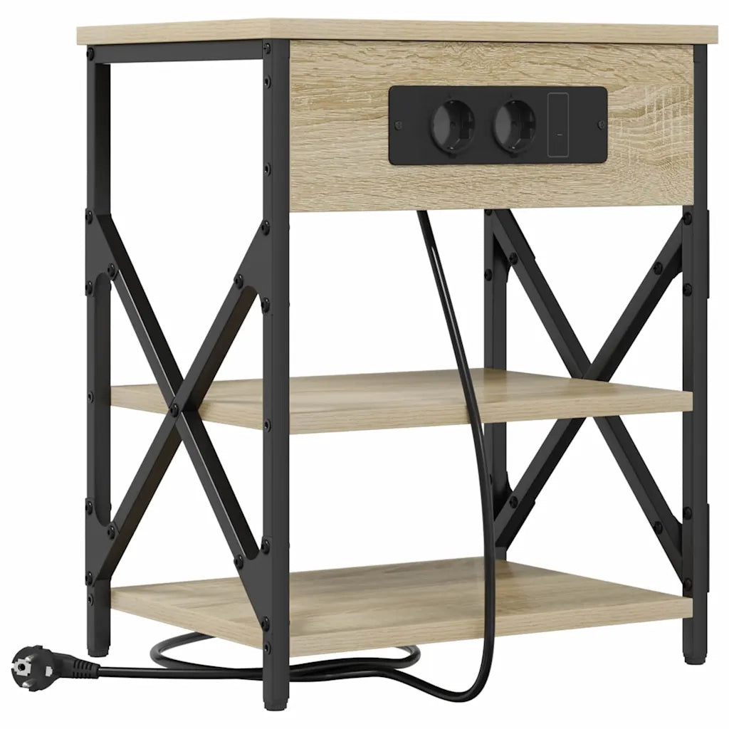 Comodino | Armadio da Notte | Mobiletto da notte con lo scaffale Rovere Sonoma 41 x 31 x 51 cm