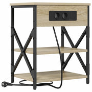 Comodino | Armadio da Notte | Mobiletto da notte con lo scaffale Rovere Sonoma 41 x 31 x 51 cm