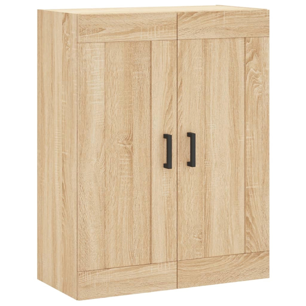 Set di 2 pratici pensili decorativi da parete 69,5 x 34 x 90 cm realizzati in legno composito di rovere Sonoma 02_0055476