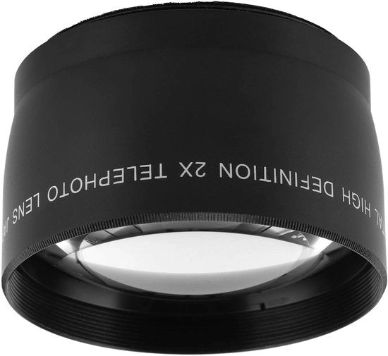 Obiettivo Tele Professionale con Amplificazione HD - Lente Conversionale - Vetro Ottico - Lega di Alluminio - Diametro Filtro 55 mm - Adatto per Obiettivi Fotografici