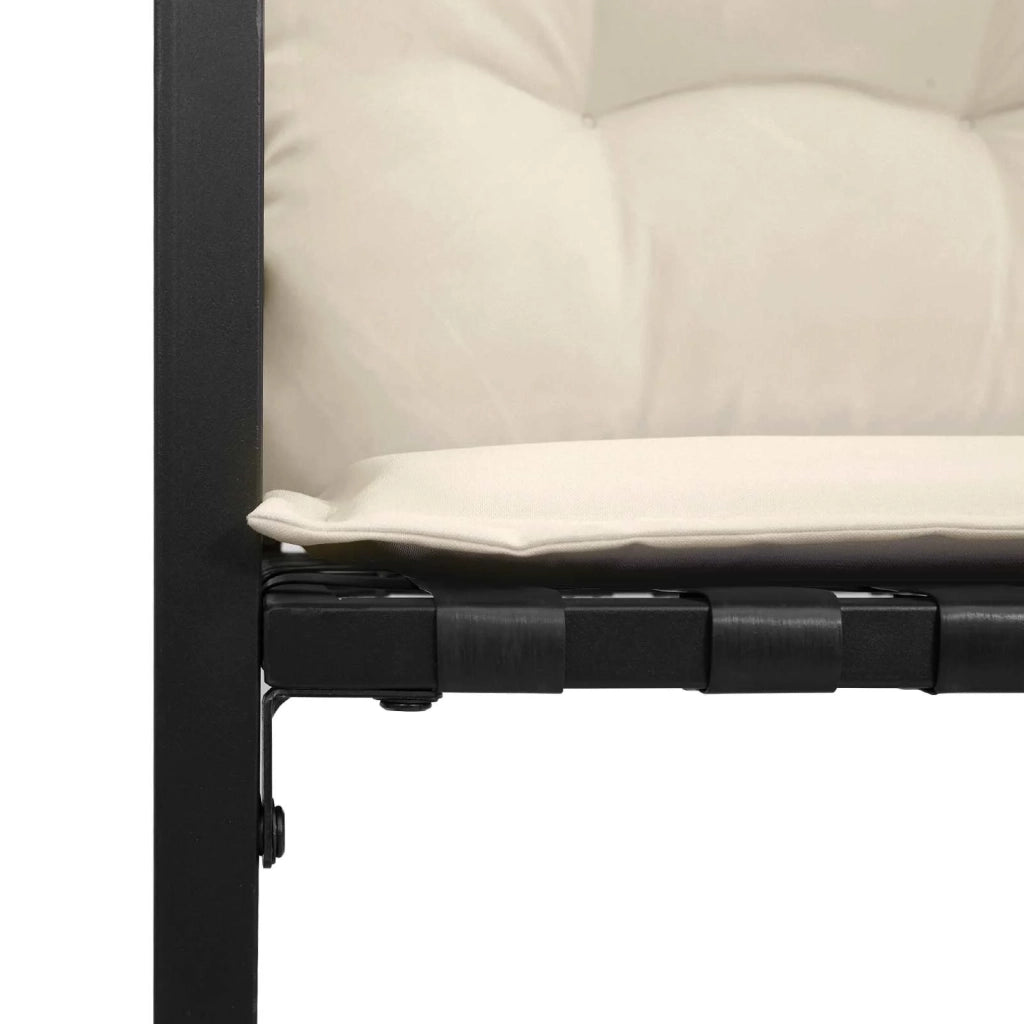 Panchetta in Legno a Strati con cuscino Crema 114 x 55 x 77 cm