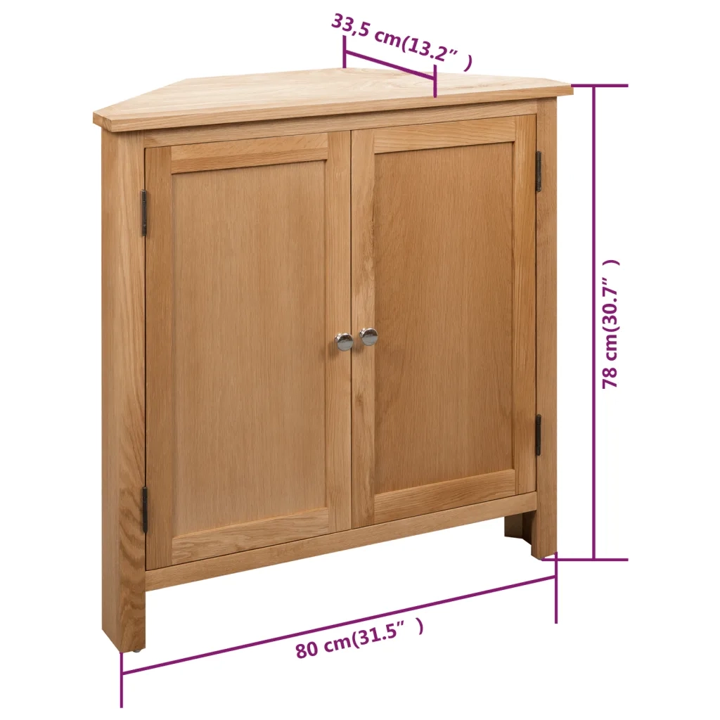 Mobile angolare 80 x 33,5 x 78 cm con ampio spazio contenitivo stile rustico legno massello marrone 02_0046308