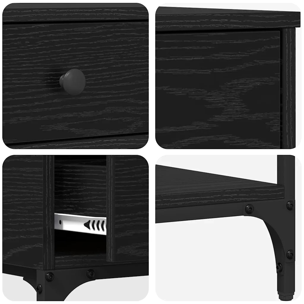 Tavolo consolle Rovere nero 75 x 34,5 x 75 cm Legno multistrato 871298
