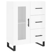 Credenza | Madia | Buffet da pranzo | Armadio da pranzo 69,5x34x90 cm in Legno Multistrato Bianco Lucido
