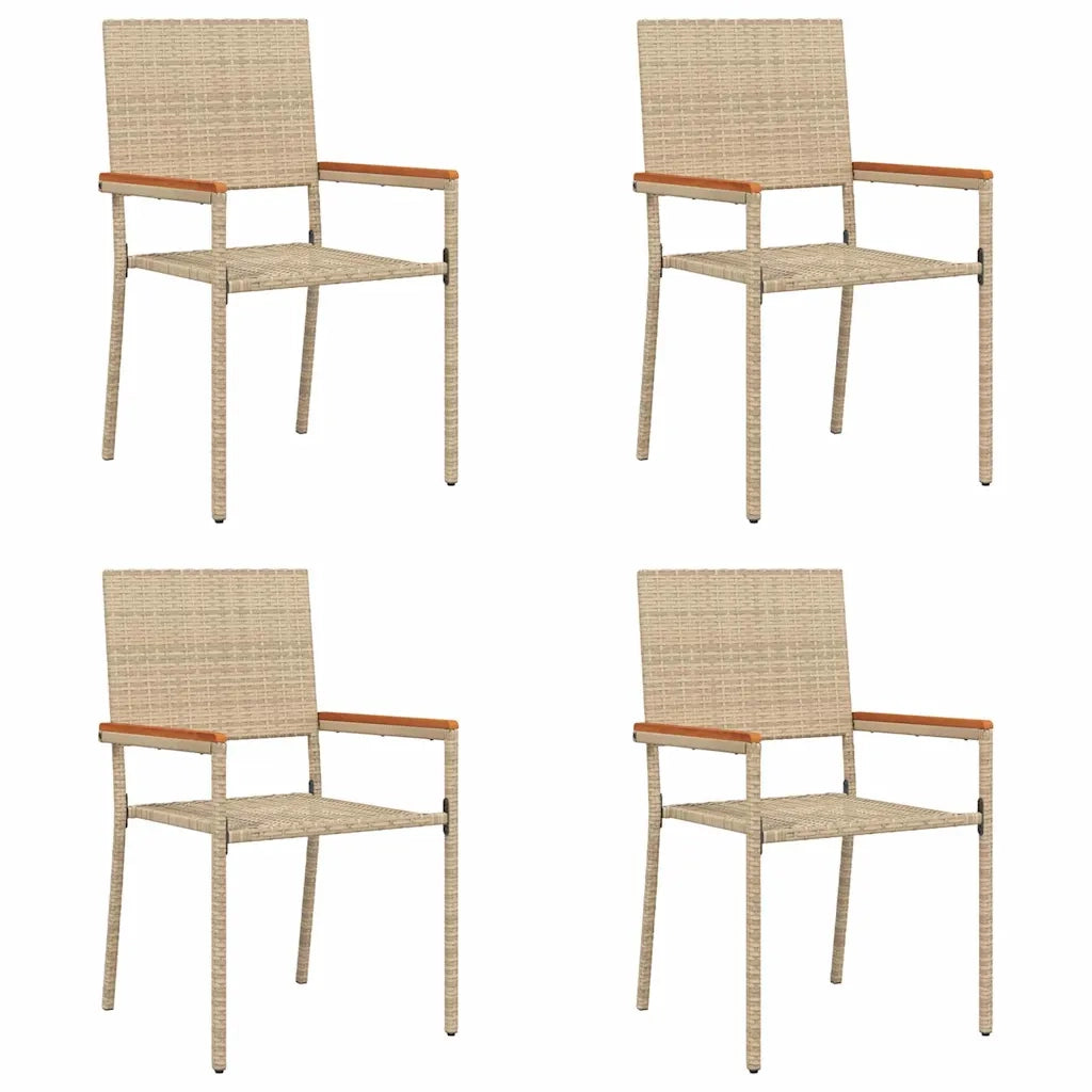 vidaXL Sedie impilabili da giardino 4 pcs Crema e Marrone
