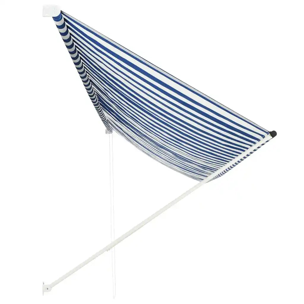 Tenda da Sole Retrattile 400x150 cm Blu e Bianco 143751