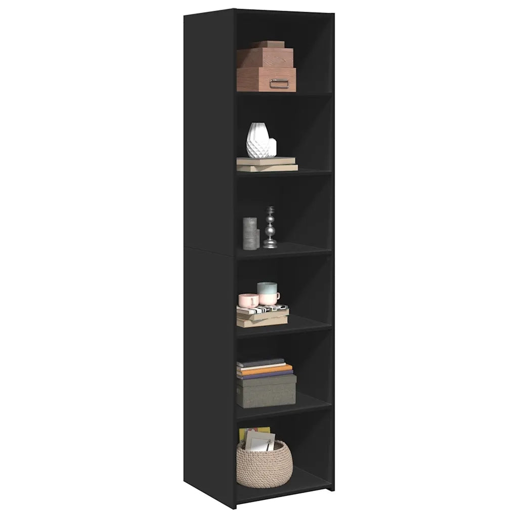 Credenza | Madia | Buffet da pranzo | Armadio da pranzo Nera 45x41x185 cm in Legno Multistrato