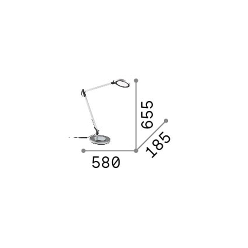 Lampada Da Scrivania Moderna Futura Alluminio-Plastiche Nero Led 12,5W 4000K