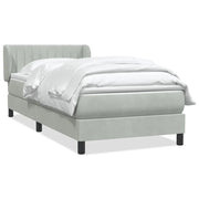 Letto singolo | Letto per adulti | Giroletto a Molle con Materasso grigio chiaro 90x210 cm Velluto