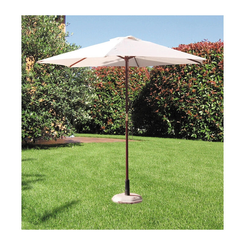 C OMBRELLONE IN LEGNO TONDO PALO 38 D 250 CM BIANCO- 1,0 pz