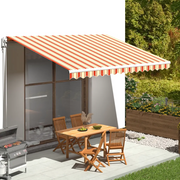 Tessuto di Ricambio per Tenda da Sole Giallo e Arancio 4,5x3 m cod mxl 13181
