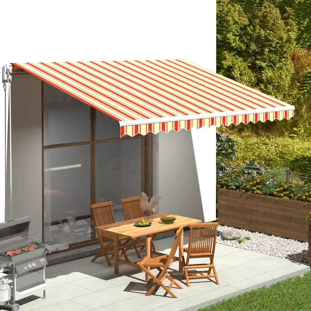 Tessuto di Ricambio per Tenda da Sole Giallo e Arancio 4,5x3 m cod mxl 13181