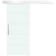 Porta Scorrevole Interna in Vetro Smerigliato e Satinato con Binario B2 e Maniglia per Bagno Cucina Studio Vetro 205x 90x 0,8cm