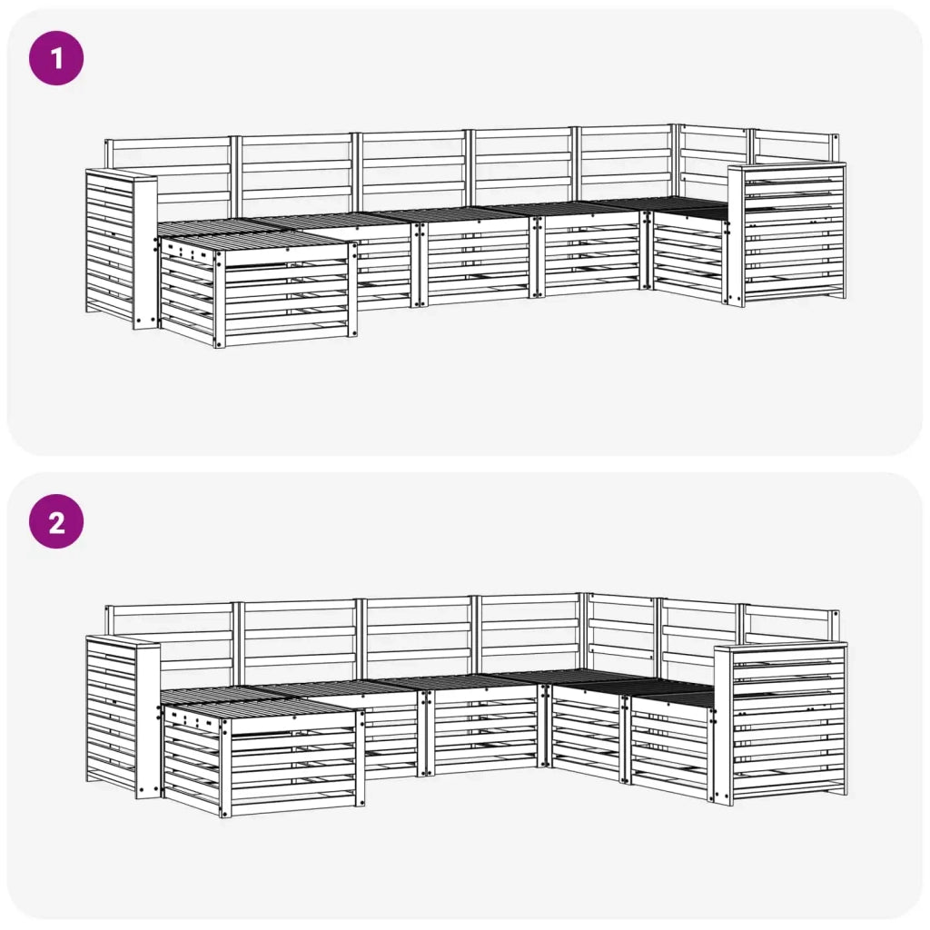 Set divani 7 pcs Naturale Legno di Acacia Massello 3375174
