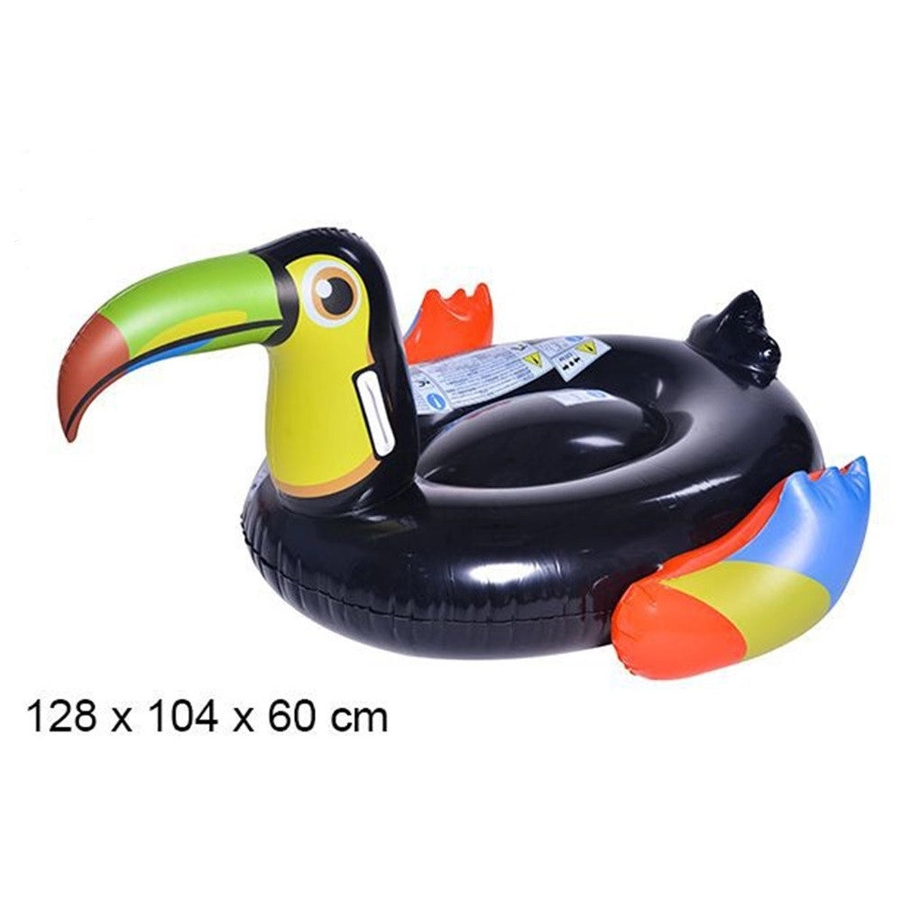 Trade Shop - Gonfiabile Forma Di Tucano Materasso Galleggiante Piscina Spiaggia 128x104x60cm 016142 -