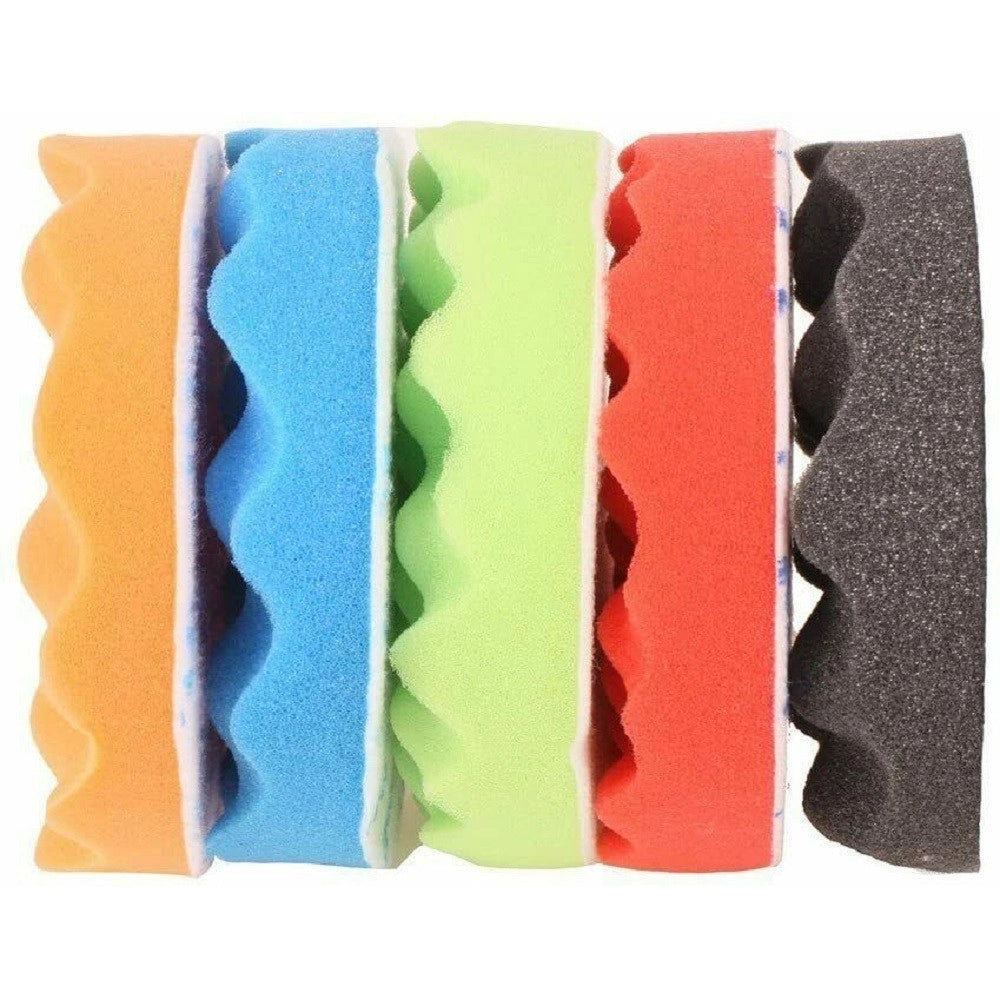 Trade Shop - Kit 10 Pz Spugna Lucidante Ceratura + Adattatore Per Trapano Lucidatrice 80mm -