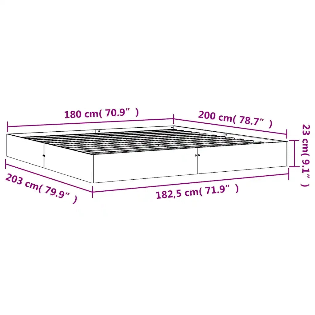 Giroletto senza Materasso Marrone Cera 180x200 cm Legno di Pino 844815