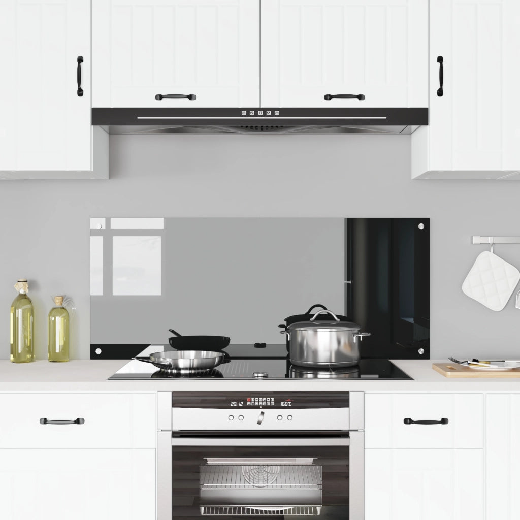 Retro cucina Nera 120x50x0.6 cm Vetro temperato