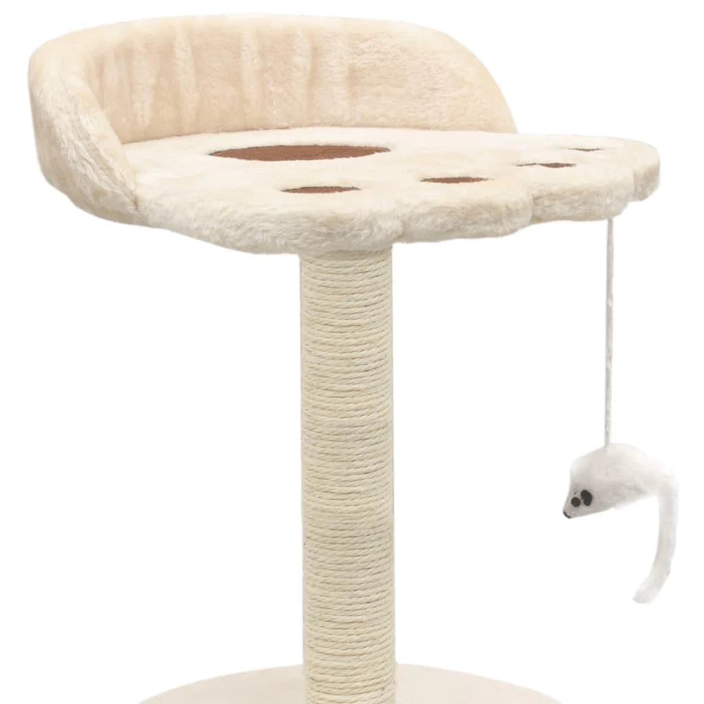 Tiragraffi albero per gatti cuccia per gatti peluche in sisal 40 cm beige e marrone 3702261
