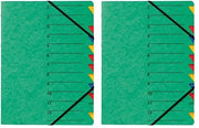 Cartellino per Documenti (12 sezioni, 1-12) Verde, A4 (lotto da 2)