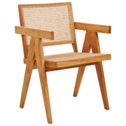 Sedia da pranzo naturale mogano legno chiaro rattan schienale minimalista soggiorno sala da pranzo