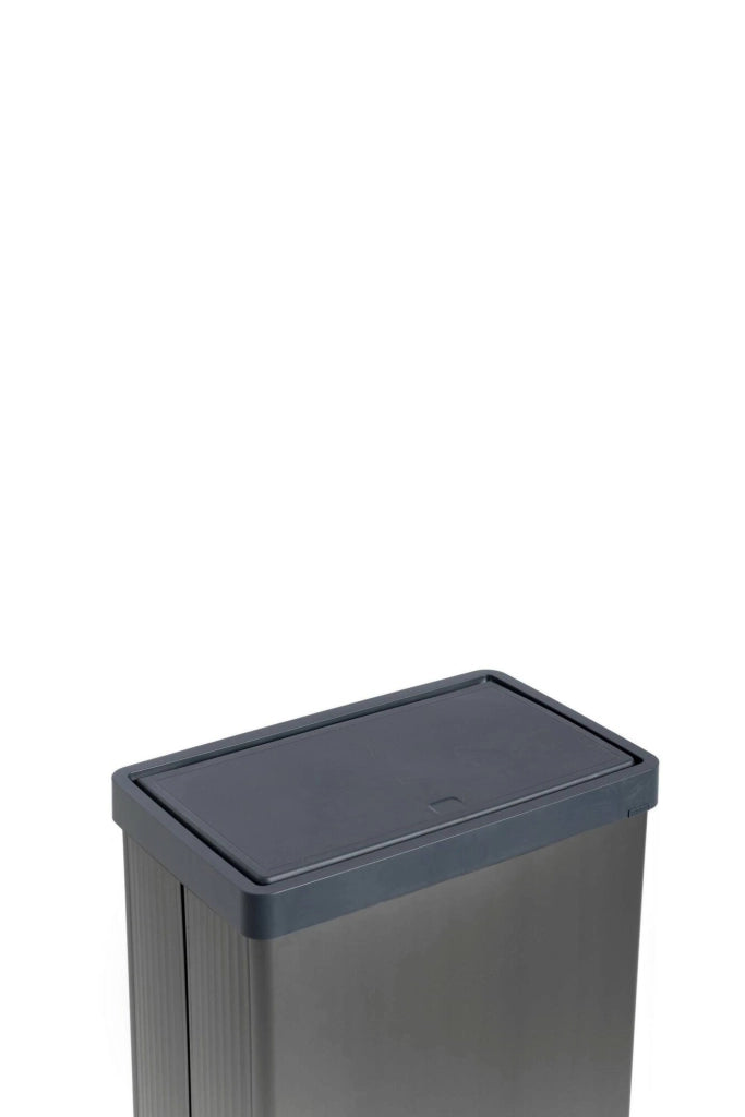 Pattumiera Tofino, Cestino portarifiuti, Bidone per raccolta differenziata, Mobile per spazzatura, 44x27 h69 cm, Grigio scuro