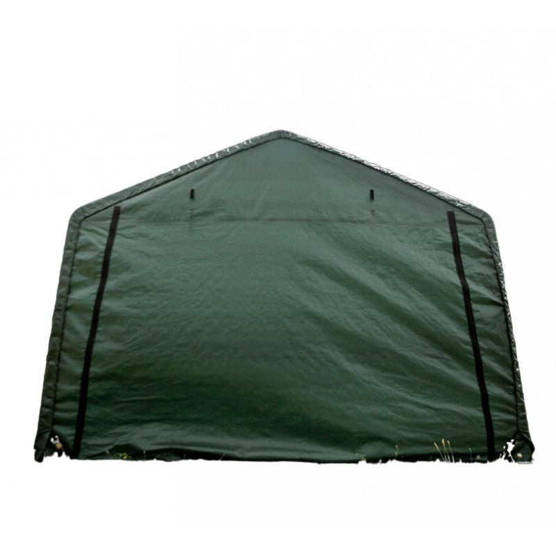 Casetta da giardino in telo rinforzato 3,65x3,65 m – polietilene 195 g/m² – porta zip 290x195 cm – AT3737 Foresta