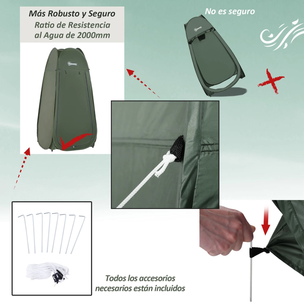 Tenda da doccia pop-up con protezione UV ¨C zephmum ¨C Verde 100x100x185 cm