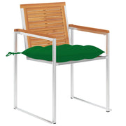 Sedie da Giardino 2 pz con Cuscini in Legno Acacia e Acciaio 3061508