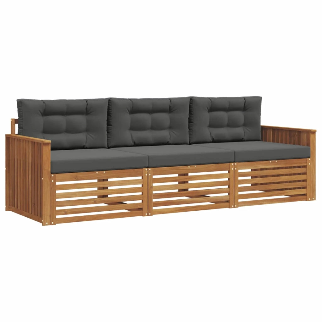 Set di divani da esterno con cuscino 3 pcs Naturale e Antracite 3372937