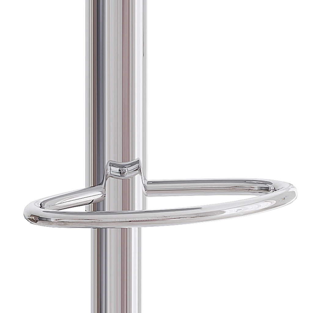 Sgabello da Bar Regolabile in Altezza ¨C MINIMAL ¨C Set 2, Girevole 360¡ã, Ecopelle Nera, Gambe in Metallo