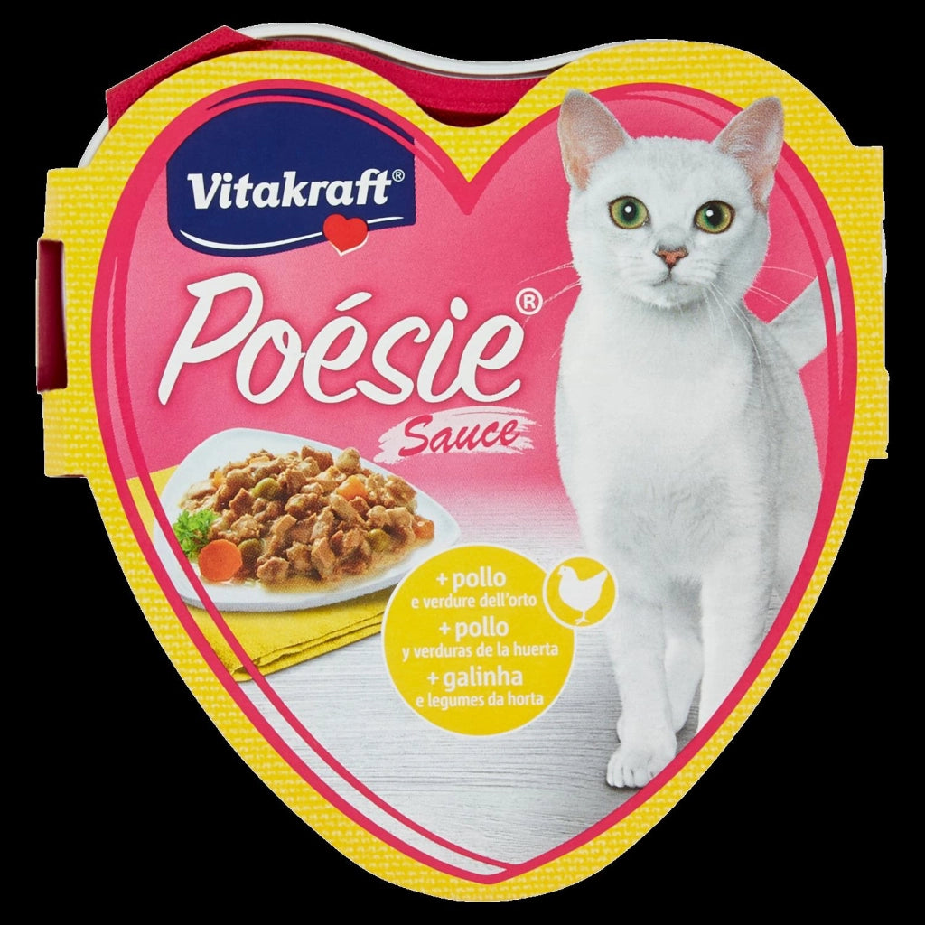 SET 5 CONFEZIONI POÉSIE SAUCE + POLLO E VERDURE DELL'ORTO 85 GR PER GATTO