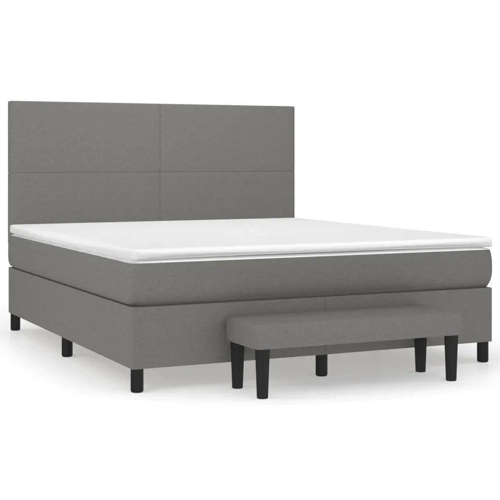 Giroletto a Molle con Materasso Grigio Scuro 180x200 cm Tessutocod mxl 123089